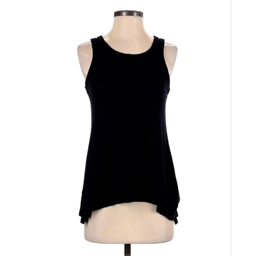 Coin 1804 | Women’s Sleeveless Button Back Knit Tank Top | Size: S | Black - Picture 1 of 12